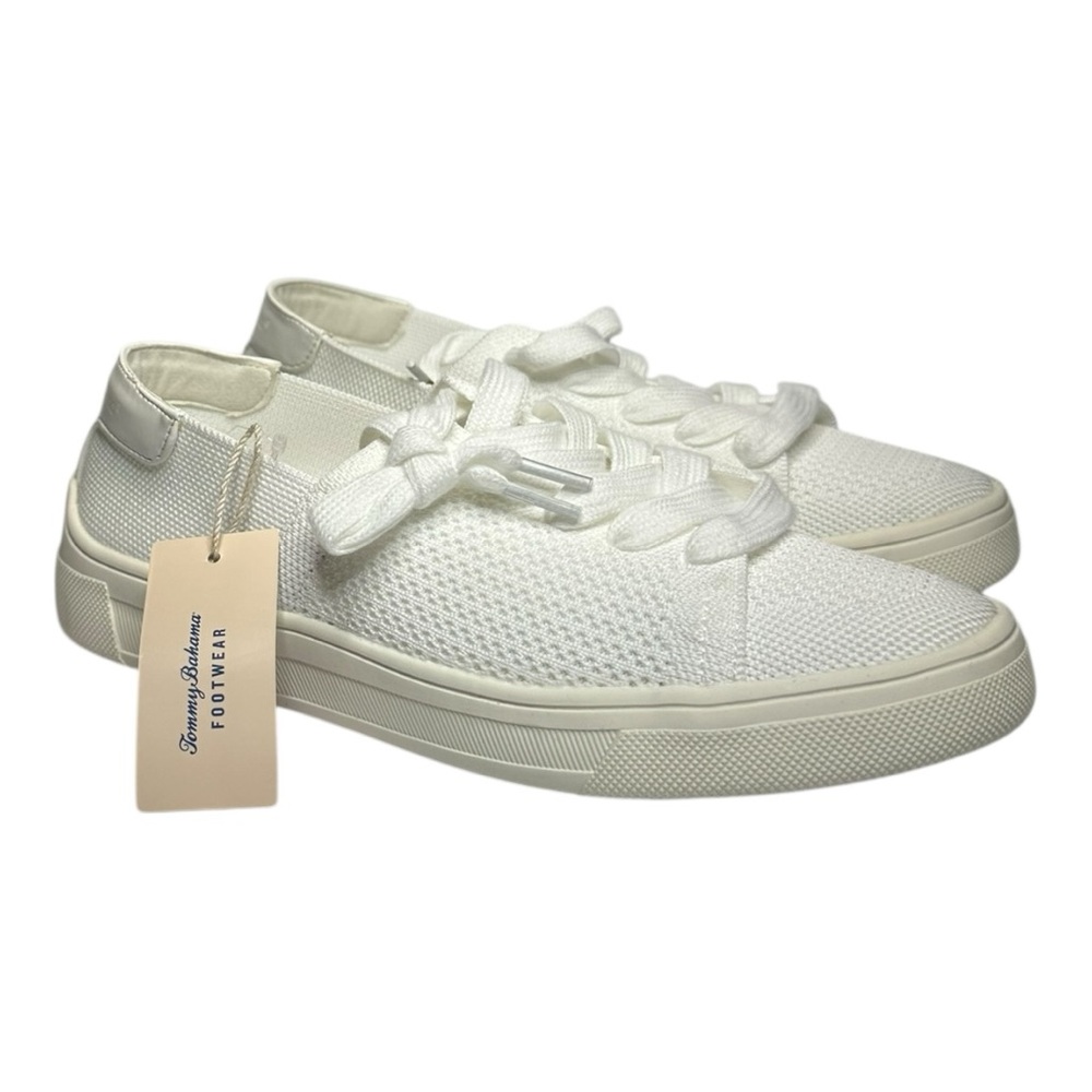 Tommy Bahama Shayla Women's Lace Up White Knit Sneakers Flat Size 6.5 & 8